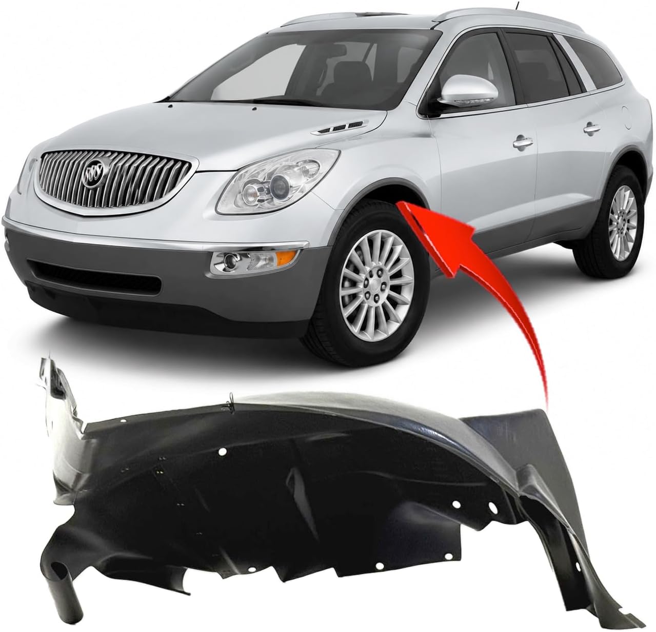 FitParts Front Left Fender Liner for Buick Enclave (2008–2017)