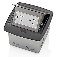 Vista 8 de Leviton Caja de piso desplegable con doble tipo A, cargador USB 3.6, salida de 20 amperios, latón, PFUS2-BR