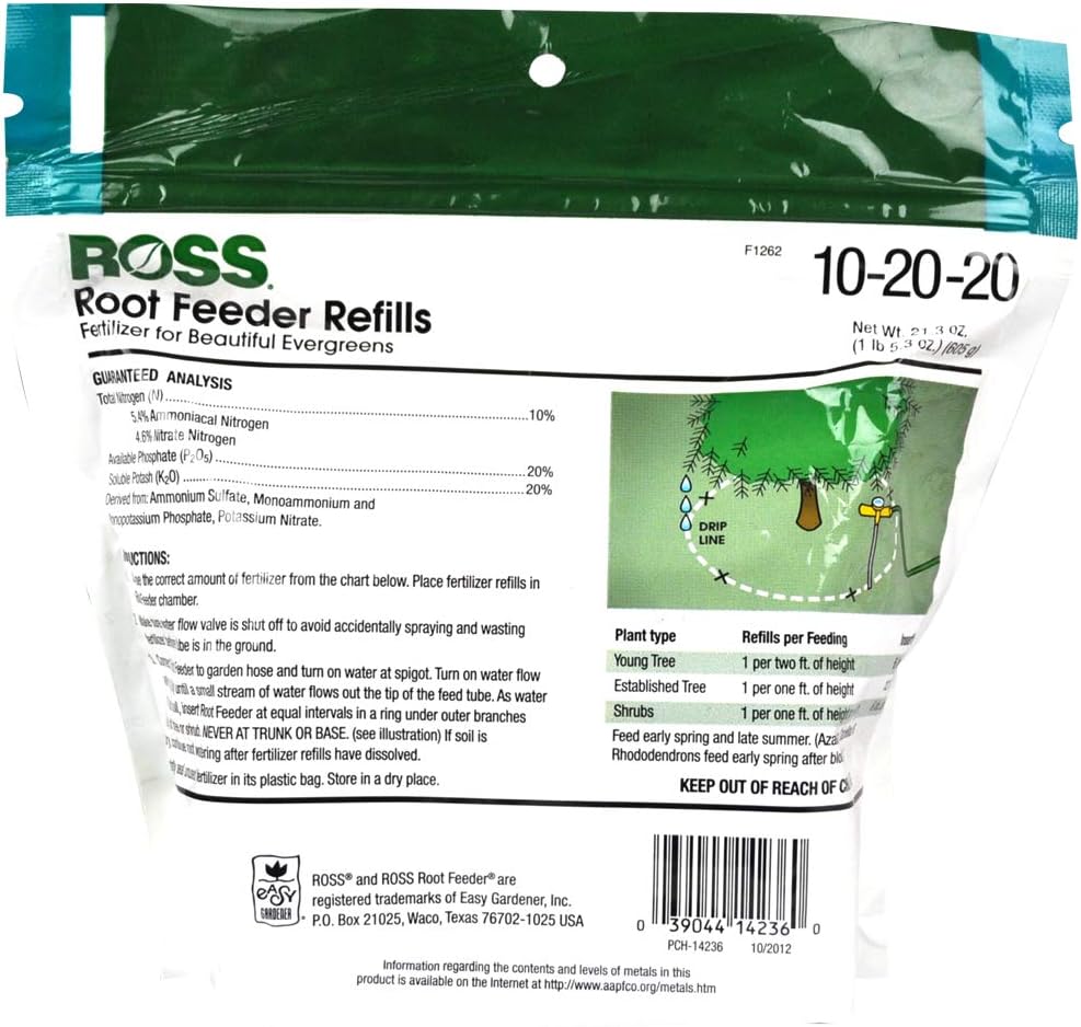 Ross 14266, Fertilizer Refills, for Evergreen Root Feeders, 36 Refill Units