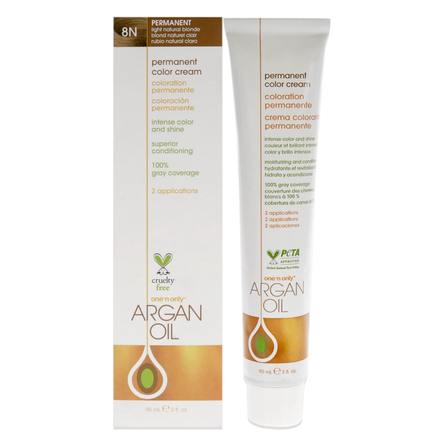 One 'n Only Permanent Hair Color & Dye, 8N Light Natural Blonde, 3 oz