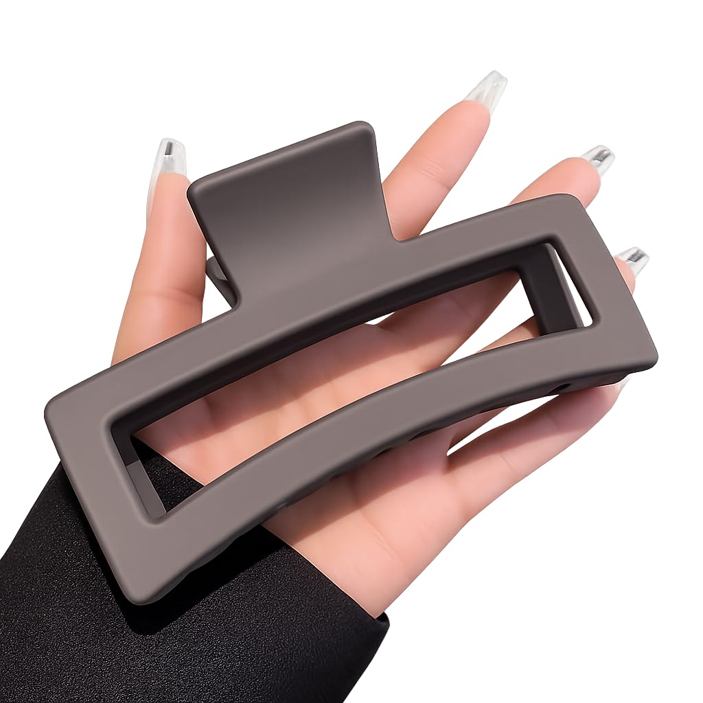 OVERSIZE Large Matte Rectangle Hair Claw Clip for Women, Strong Hold Hollow Square Hair Clutcher, Non Slip Big Jaw Hair Clamp for Thick Hair (PACK OF 1)-image-27