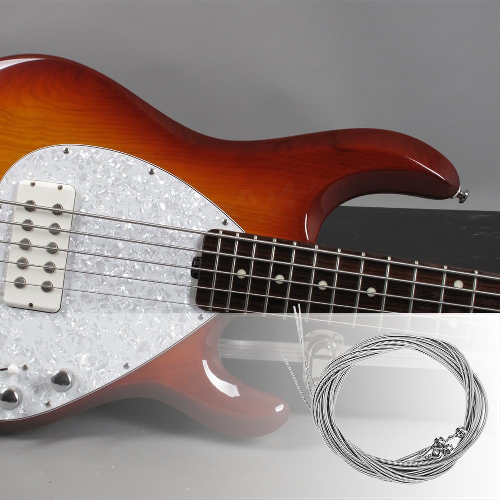 Joyzan Cordes de Basse Electrique, 4 Corde Acier Nickelé Électrique Instrument Boule Jeu Métal Filée Light Aigus Medium Grave Guitare Alliage Scale Revêtement Jauge Plaqué 1mm 1,4mm 2mm 2,5mm
