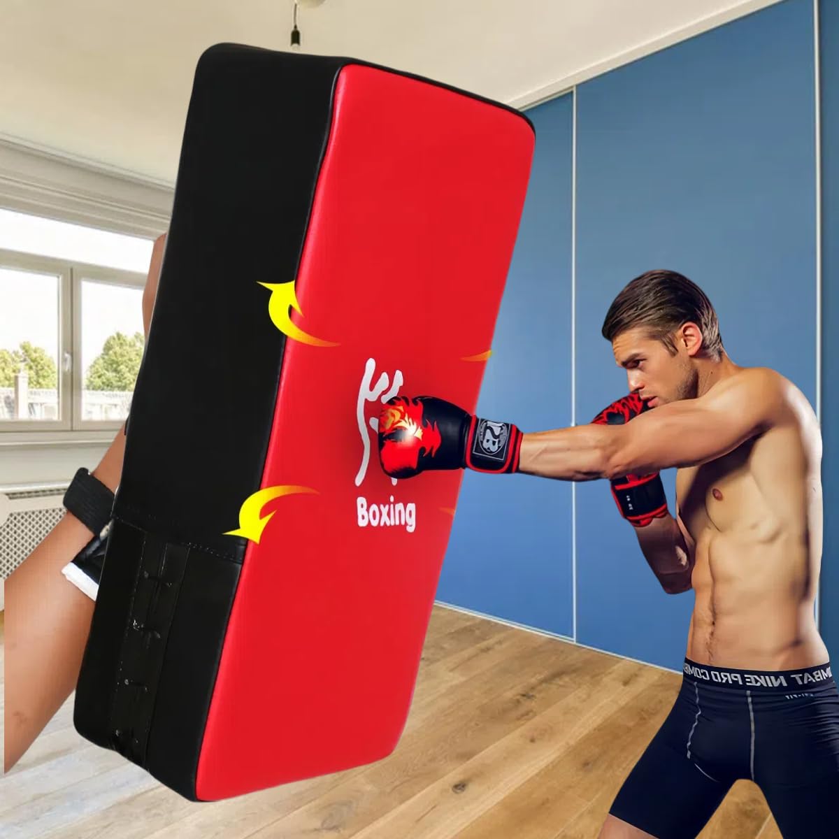 Kiuiom PU Schlagkissen,Pratzen Boxen,PU Leder Schlagpolster Set,Taekwondo-Kick-Pad,Einstellbar Soft Shield,Trainingsausrüstung Pads Set für Boxen,MMA,Muay Thai,Taekwondo,Kickboxen