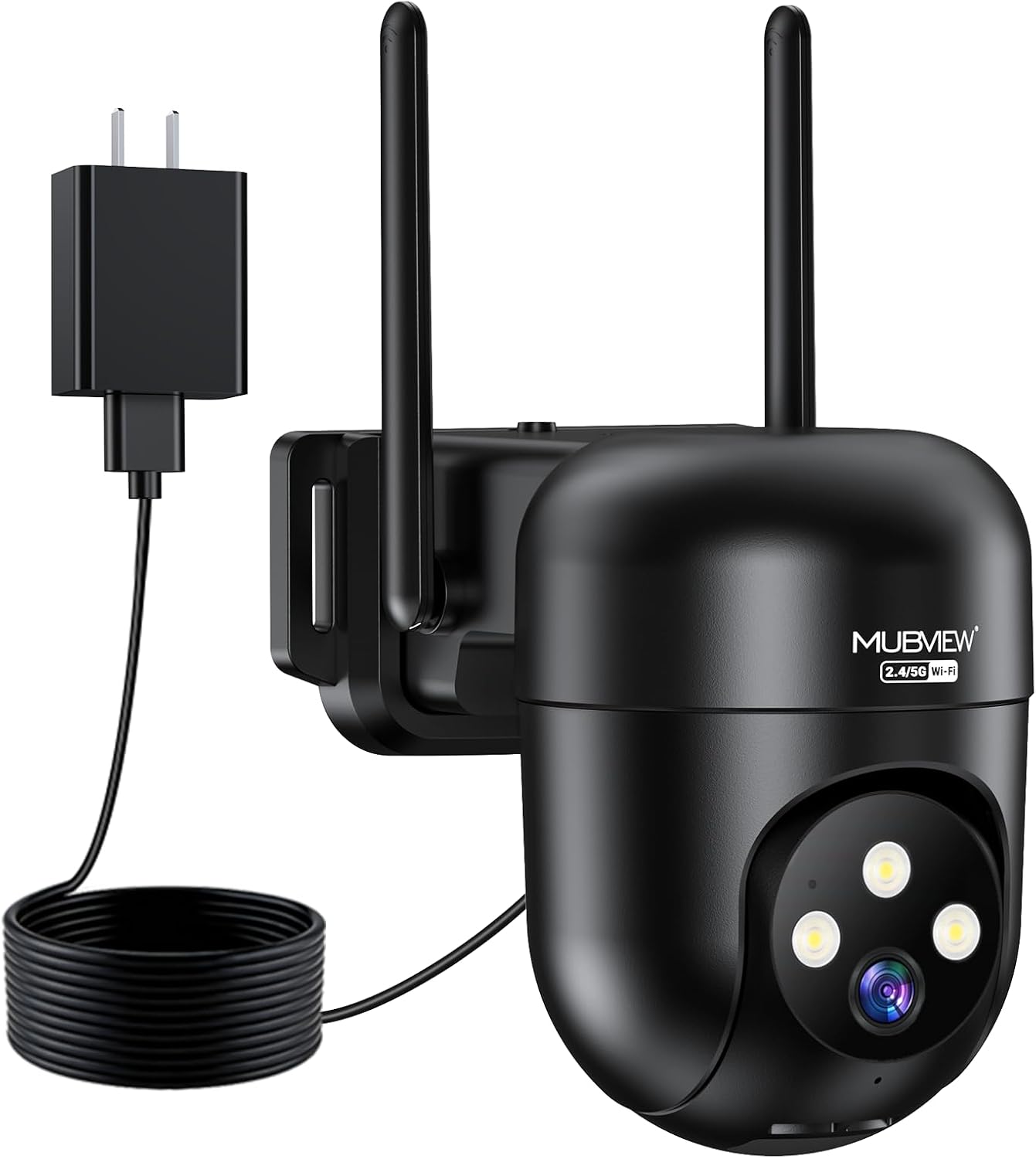MUBVIEW Black 360° Security Cameras Wireless Outdoor,24/7 Wired Outdoor Camera for Home Security,Motion Tracking,5G/2.4G WiFi Security Camera,Night Vision,2-Way Talk, IP66,AI Detection