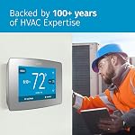 Sensi Thermostat intelligent tactile par Emerson avec écran tactile couleur, programmable, Wi-Fi, application mobile, facile DIY, Vie privée des données, Fonctionne avec Alexa, Energy Star certifié, ST75S-Silver, C-Wire nécessaire