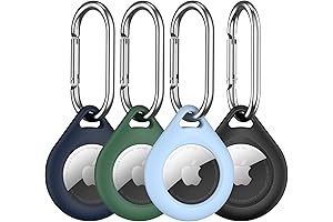 R-fun Airtag Holder 4 Pack with Carabiner Keychain