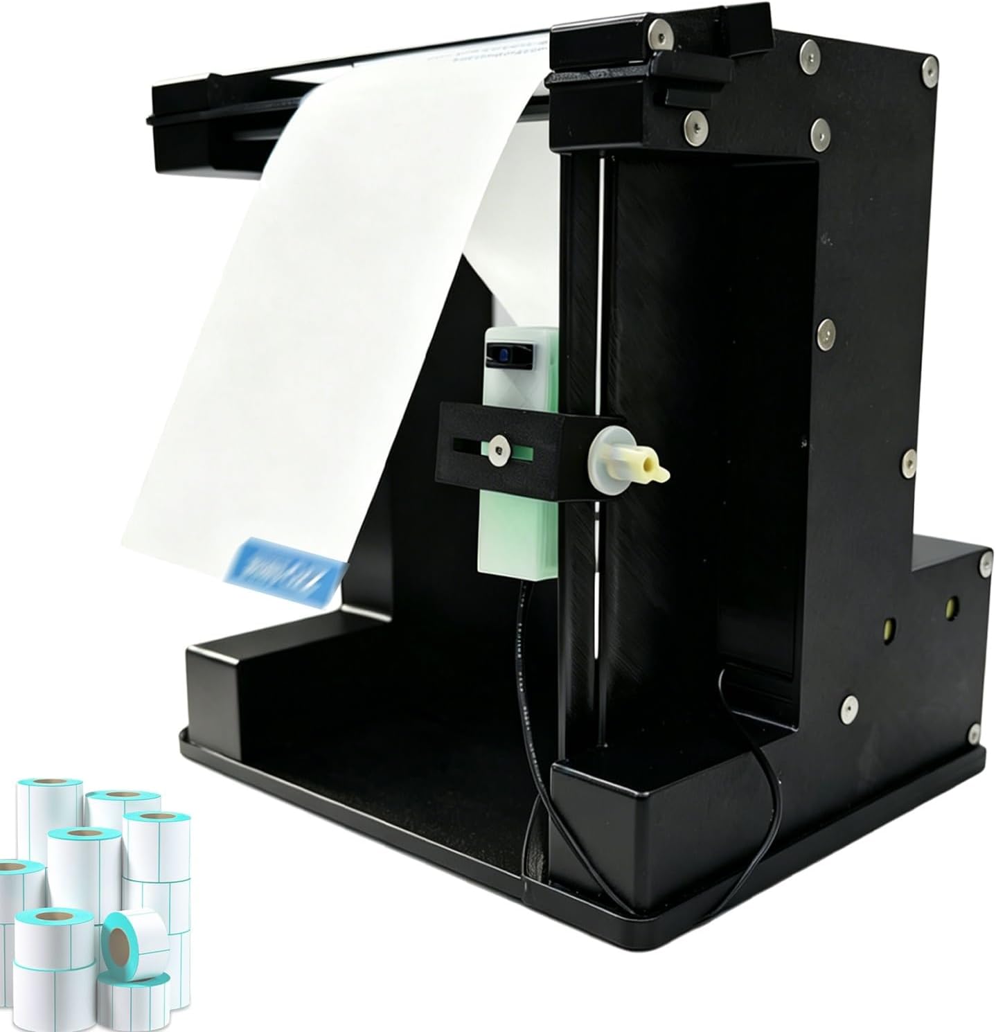 Automatic Label Dispenser Stripper, Label Applicator Sticker Roll Dispenser with Auto Sensing & Rechargeable, Max Labeling Size 120×150mm, for Warehouse Packaging Logistics Barcode Labels