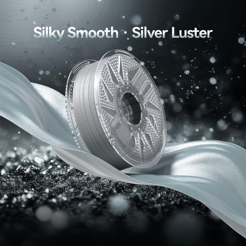 Image of Chitu Systems Conjure Silk Silver PLA 3D Printer Filament 1.75mm,Metal-Like Shiny Consumables 1kg (2.2lbs) 1 Spool, Dimensional Accuracy + /- 0.02 mm
