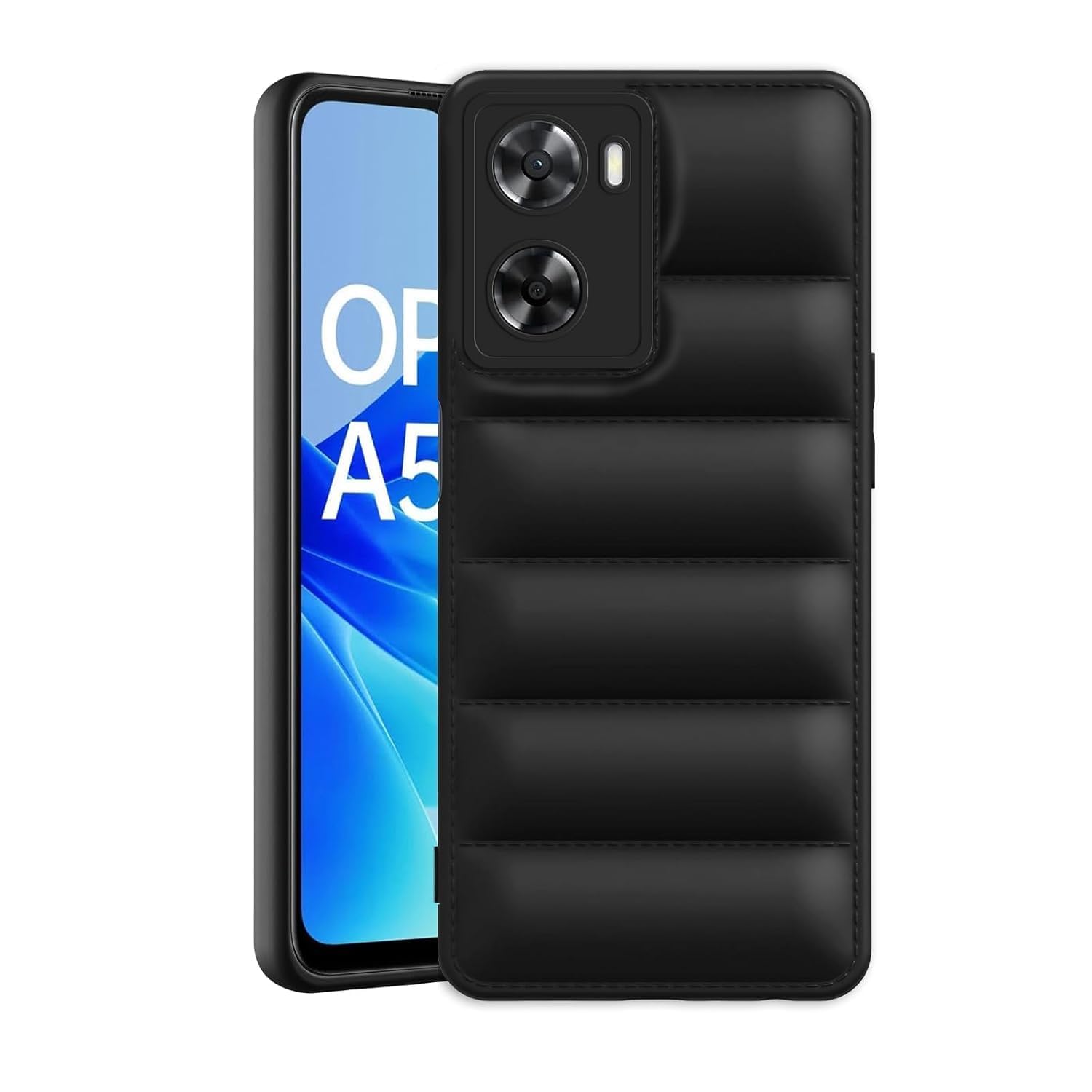 Coverage Puff Case Soft Silicon Flexible Rubber Case Back Cover Compatible for Oppo A77s - Black (B0D7WDVTV4) Amazon Price History, Amazon Price Tracker