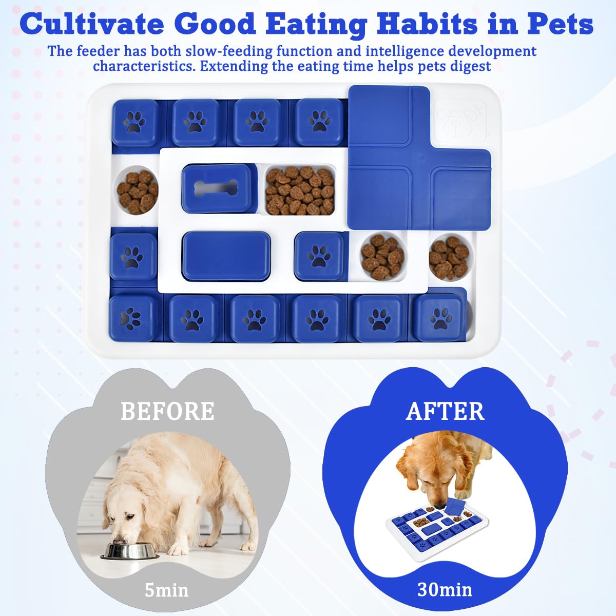 Giocattoli Puzzle per Cani, Giocattoli di Intelligenza per Cani di Livello 2 in 1 Giochi per Cane Interattivi Giochi Interattivi per Cane Mangiatoia Intelligenza Ciotola per Animali Domestici