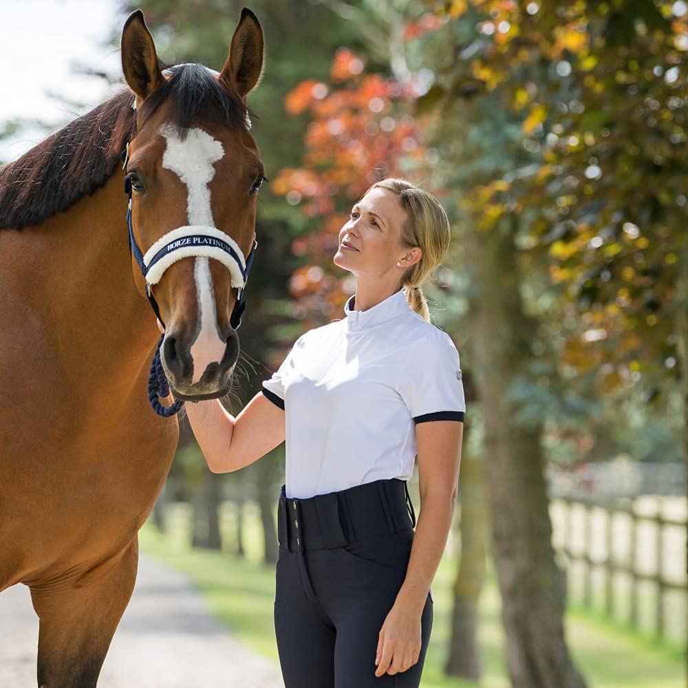 HORZE Polo Technique Taylor, Femme, Blanc, 40