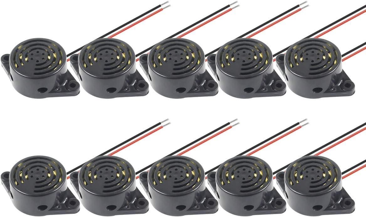 Manesi 10Pack Active Piezo Electric Buzzer Alarm DC 3-24V Electronic Buzzer Alarm Continuous Sound Beep