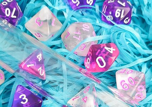 Miniatura 6 de Juego de dados DND morados, dados DND de color pop, juego de dados poliédricos para DND, mazmorras y dragones, juegos de rol, MTG, COC, TTRPGs,