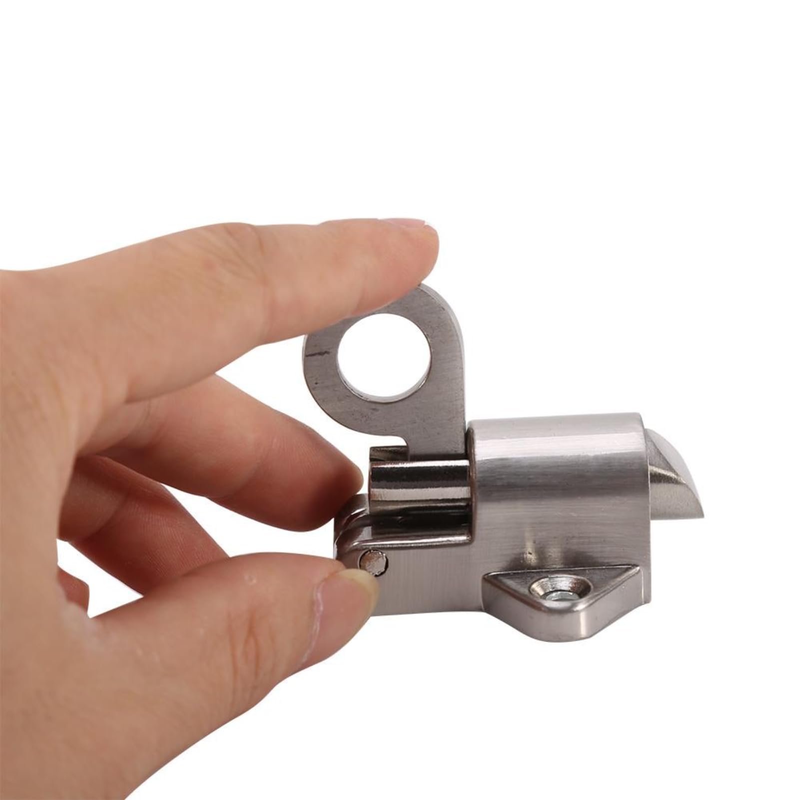 KSTE Pull Bolt, Window Gate Security Pull Ring Spring Bounce Door Bolt Aluminum Latch Lock