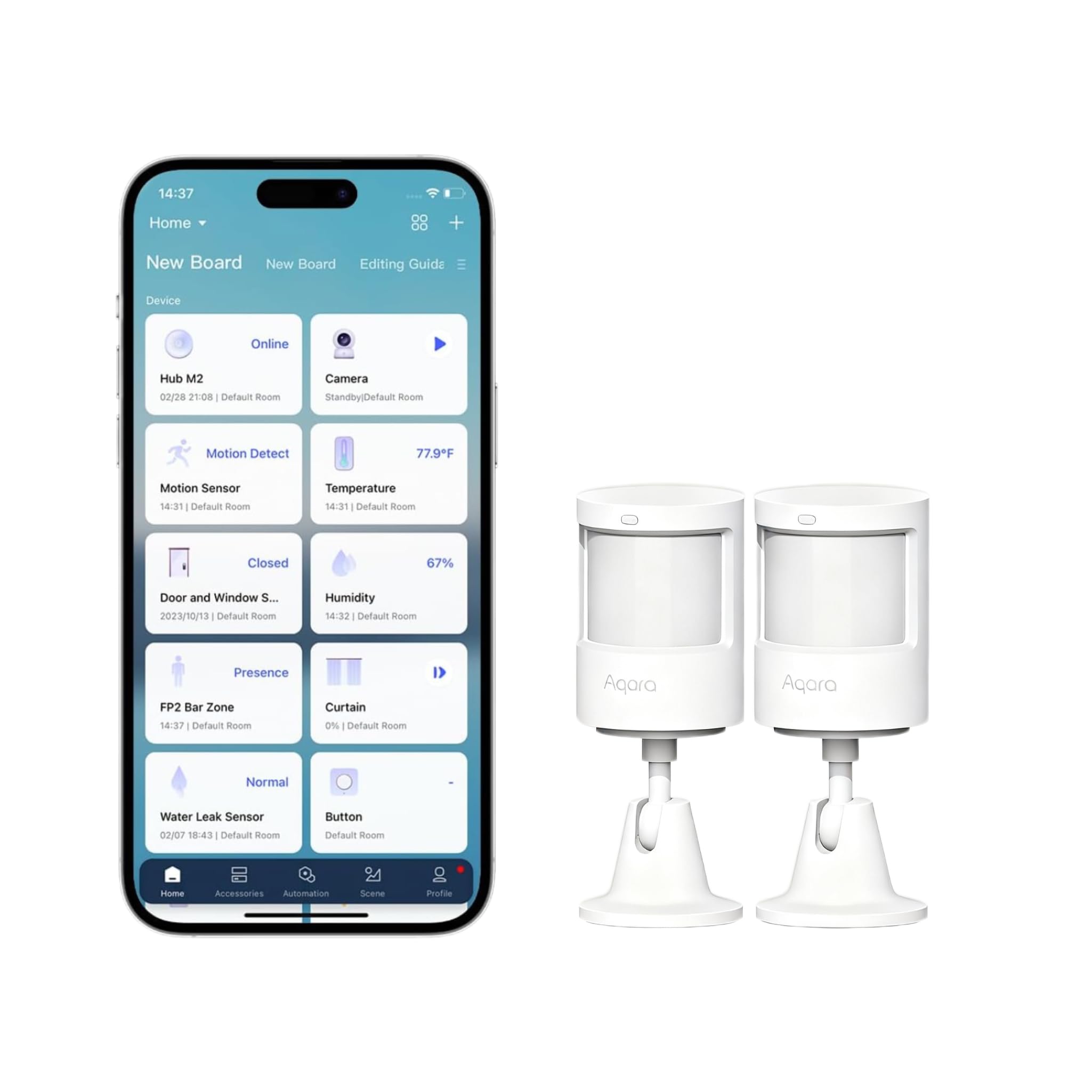Aqara Détecteur de Mouvement P1-2 Pack, Zigbee 3.0,Nécessite Un Hub Aqara, Autonomie Batterie 5 Ans, Délai de Détection Paramétrable, pour Alarme et Domotique, Compatible avec HomeKit, Alexa, IFTTT