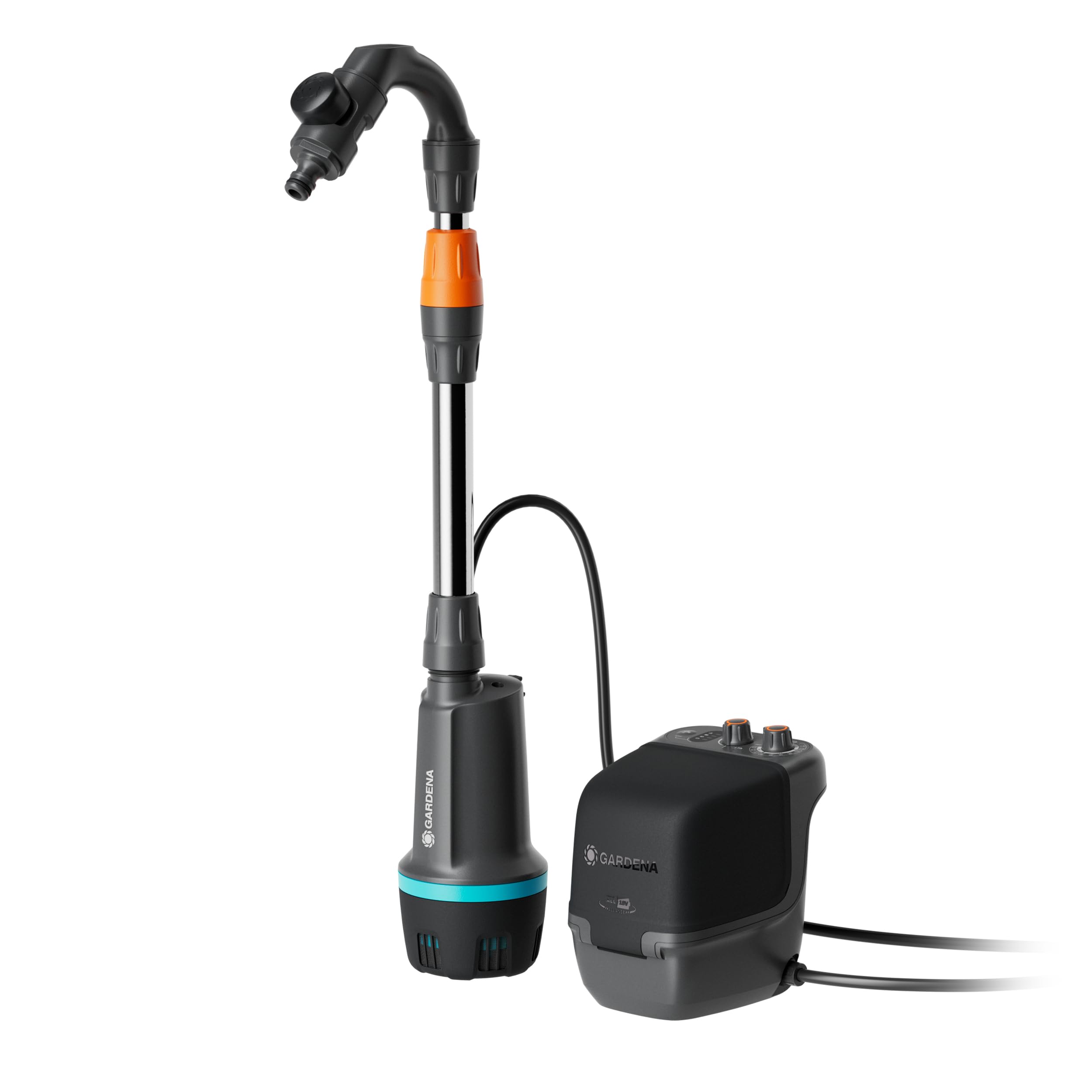 Gardena Pompa Per Cisterna A Batteria 2600 Comfort 18V P4A Solo: Programmazione dell'irrigazione, Funzione timer, Si adatta al serbatoio dell'acqua, Pressione costante, Senza fili (14604-55)