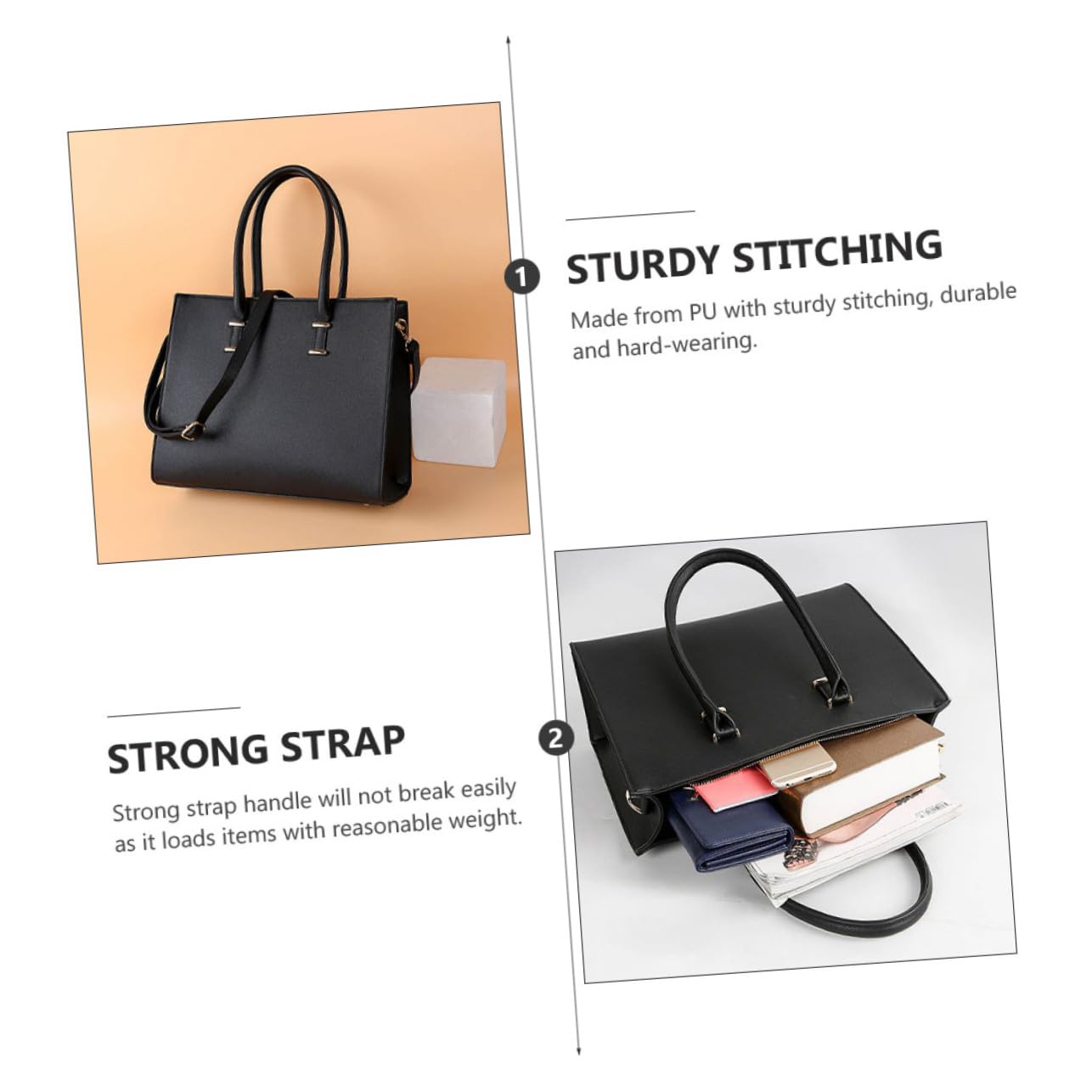 CALLARON 1pieza Bolso De Mano Grande De Pu Con Correa y Resistente Al Agua Para Laptop y Uso Casual