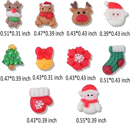 Miniatura 2 de 20 dijes de uñas de Navidad con dibujos animados 3D, árbol de Navidad, Papá Noel, muñeco de nieve, campanas, alce, copos de nieve, adornos de uñas