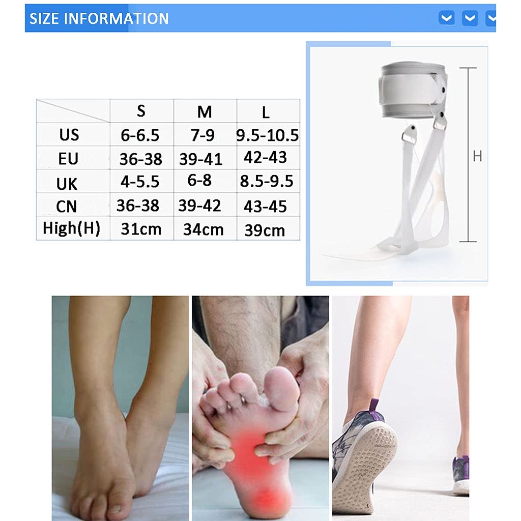 Hombres Mujeres AFO Soporte de Pie de Caída, Soporte de Órtesis de Tobillo Pie Plano Corrección Postural Estabilizador, Se Adapta a Derecha/Izquierda, Recortable