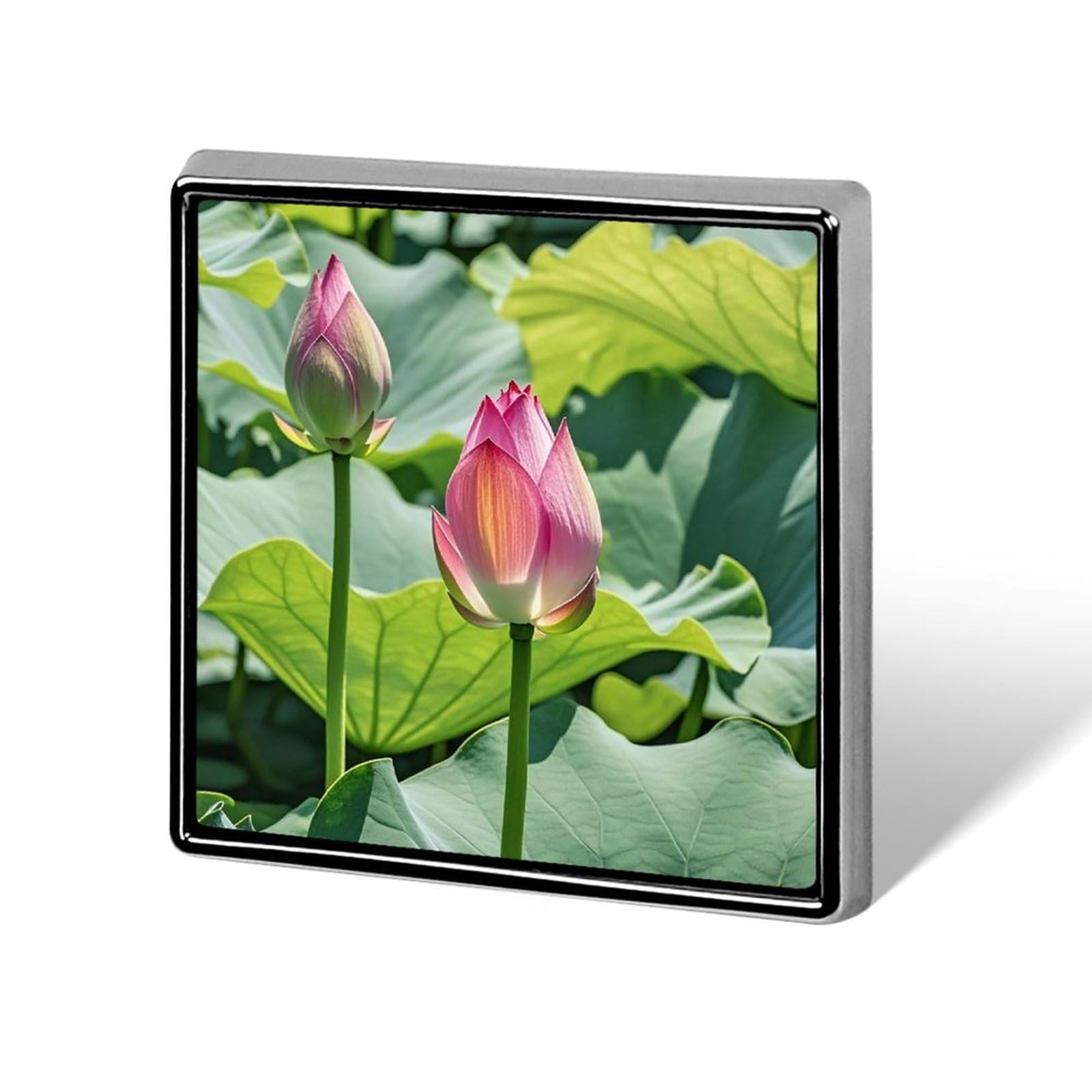 Square Lapel Pin Brooch Pin Beautiful Lotus FlowersButton Badge for Men Women Suitable for Birthdays And Anniversaries of Family And Friends