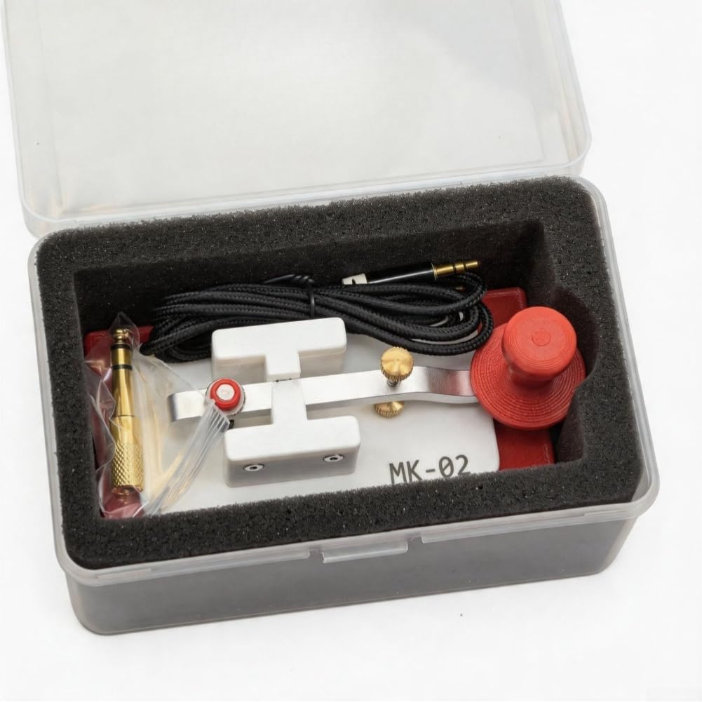 Paleta doble para radio aficionada, cuerpo ligero de ABS con marco de aleación, entrenador portátil compacto para operaciones de radio QRP de 14 x 7,5 cm (azul)