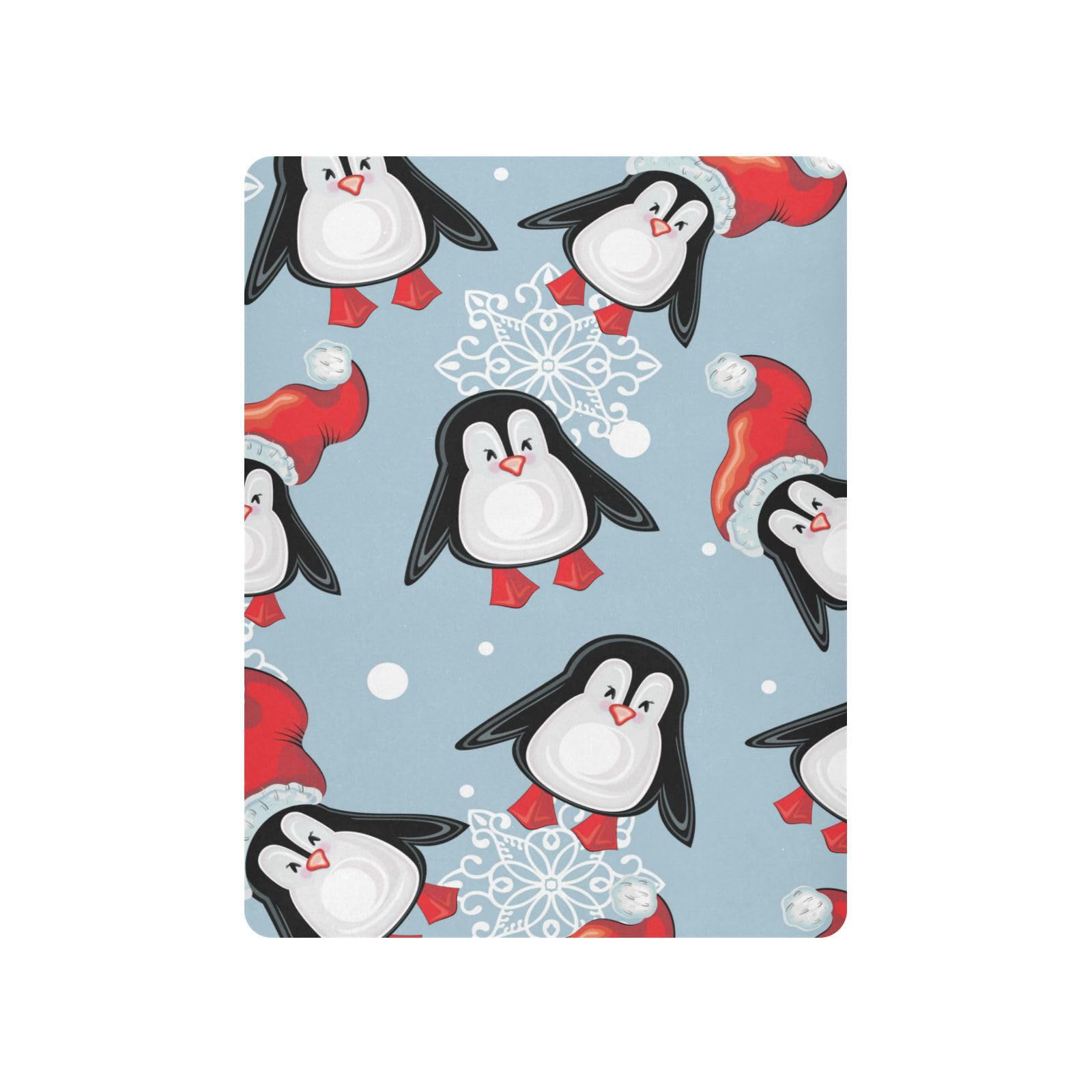 Moudou Christmas Penguin Playard Sheet for Boy Girls, Soft Breathable Fitted Toddler Sheet for Standard Playard Bed Mattress, 39 x 27 x 5 Inch