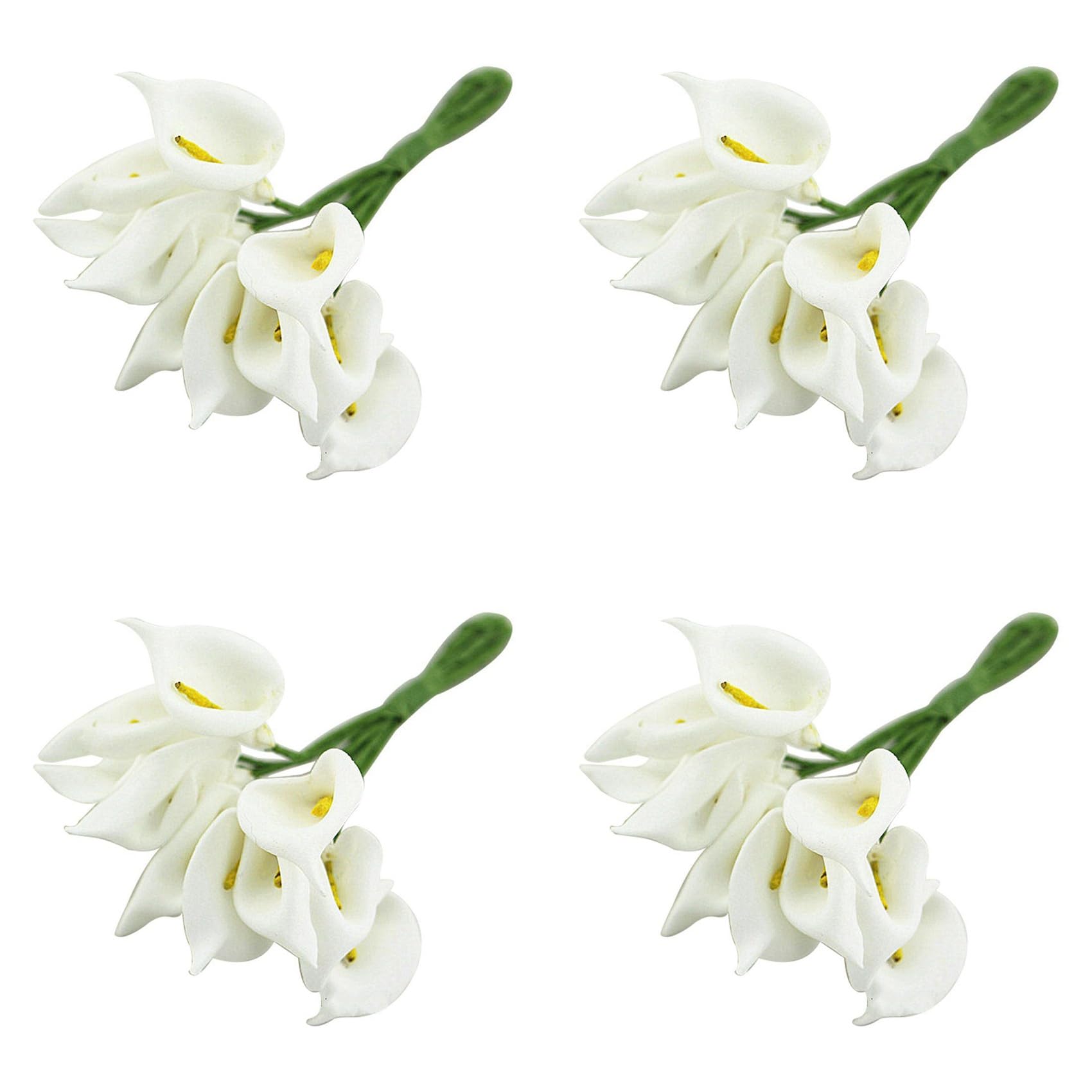 Hndhbfgrt 48Pcs Mini Calla Artificial Flower Bouquet Wedding Decoration DIY Wreath Gift White