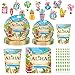 Amycute Suministros Fiesta Aloha, 20 Invitados Vajilla de Hawaiana Aloha Party, Decoracion de Fiesta Tropical, Cubiertos Cumpleaños con Platos, Vasos, Servilletas, pajas para Piscina de Verano