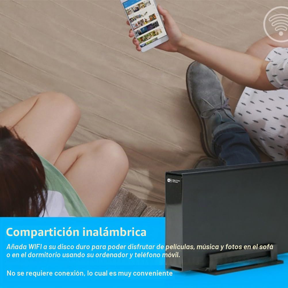 Caja portátil de 3,5 HDD SSD USB 3.0 RJ45 Ethernet NAS de almacenamiento para servidor de transmisión de red para vivienda, enchufe europeo
