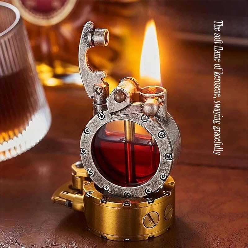 Encendedor Kerosene Retro Transparente Metálico miniatura 5