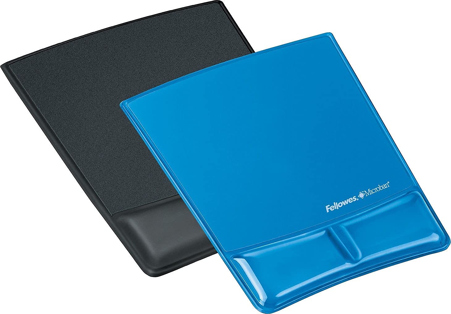 Fellowes Repose-poignet Crystal Bleu - Tapis de souris (Bleu, Monotone, Plastique, 200 mm, 254 mm, 2,4 cm)
