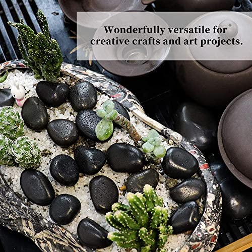 Ancokig Ciottoli di Ghiaia levigata, Pietre Naturali Miste levigate, Piccole Pietre Decorative di Roccia di Fiume (Nero-1kg) - Image 6