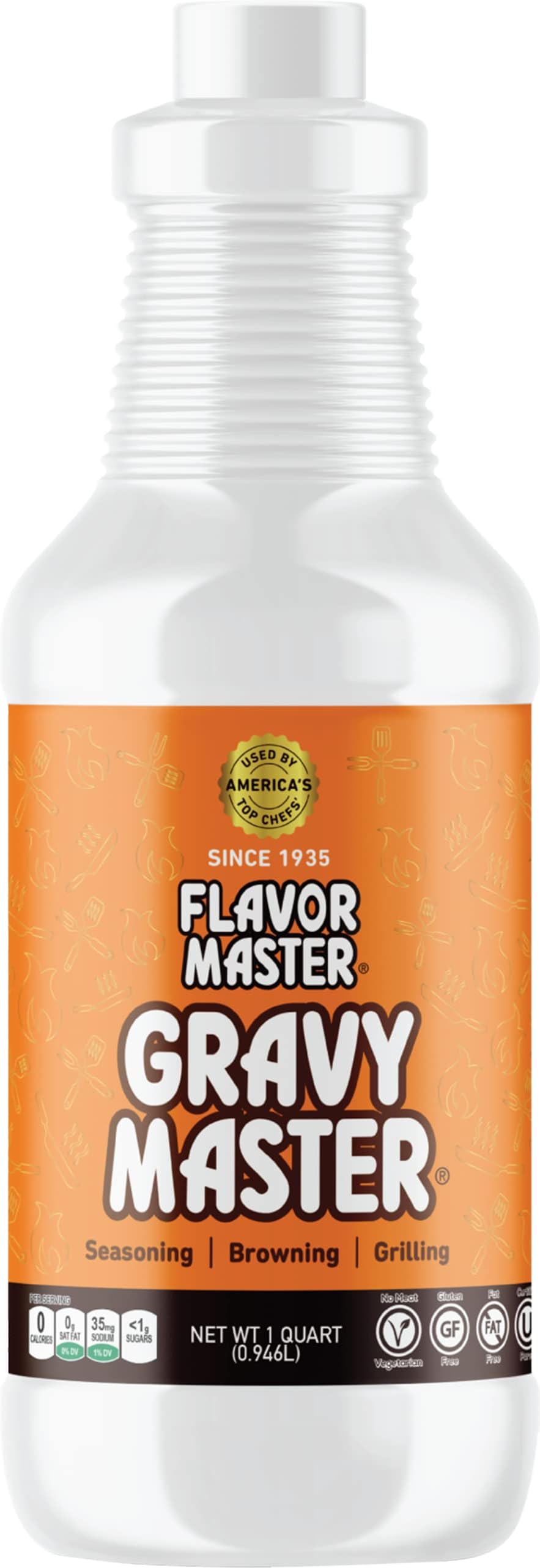Gravy Master: Grilling, Seasoning and Browning Sauce - Ready to Use - 1 Bottle (32 fl oz) Vegetarian, No Gluten, Kosher, Pareve - Grill, Glaze, Braise, Steak Crust - Made in the USA Since 1935