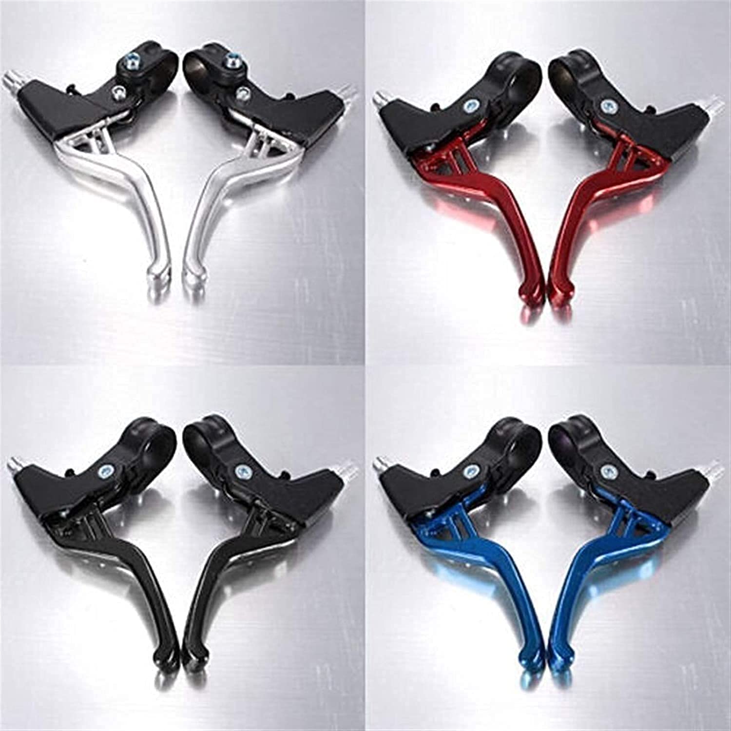 BATLAM Maniglia del Freno della Bicicletta 2- Bicicletta Leggera in Alluminio MTB in Bici Leve Freno Ciclismo 4 Colori Leve Freno Bicicletta (Color : Silver) (Rosso)