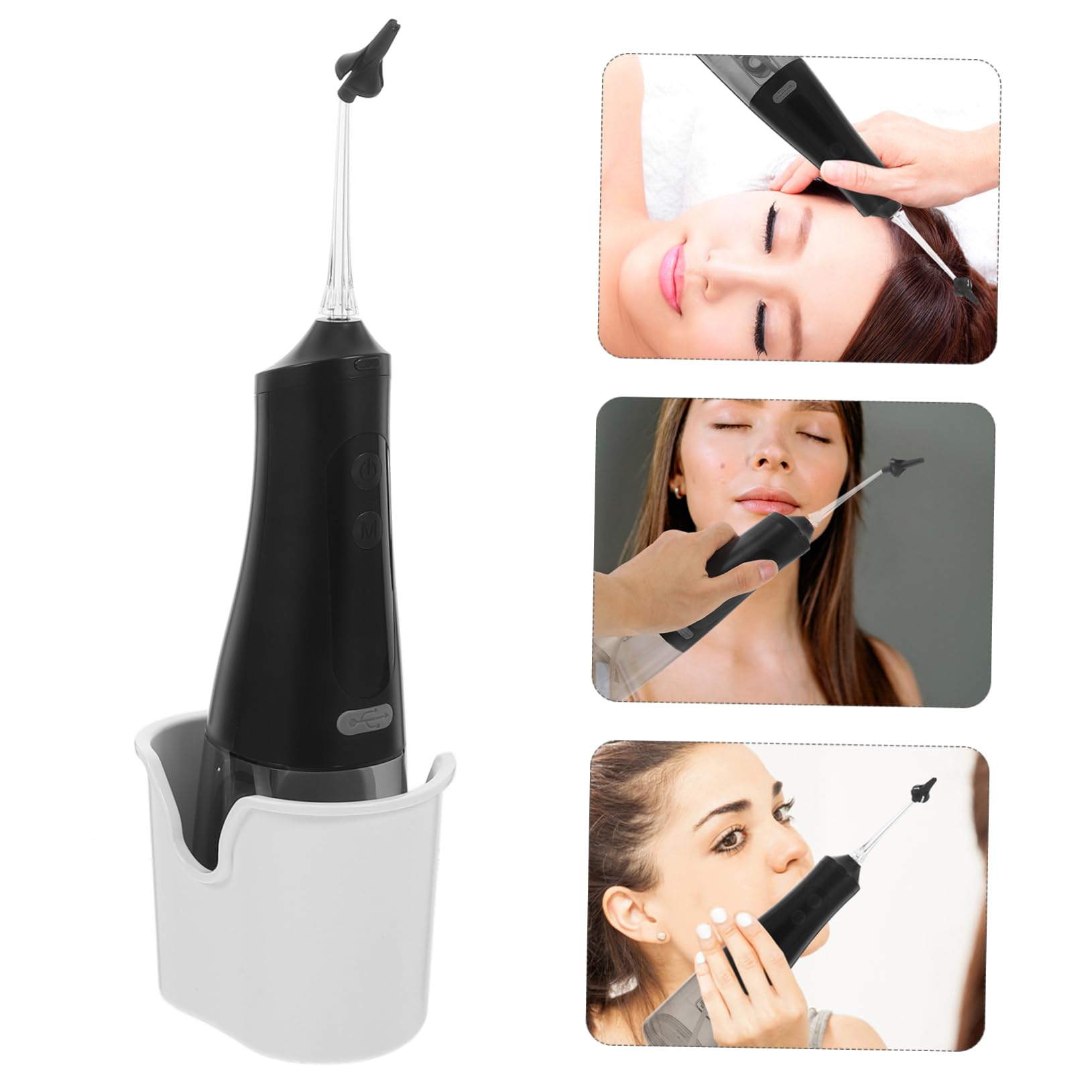 Limpiador de Oídos Eléctrico Portátil Ipx7 Negro 350ml Plástico | Kit de Limpieza de Oídos, 1 Juego, Uso Personal y Salón, Fácil de Guardar Operar