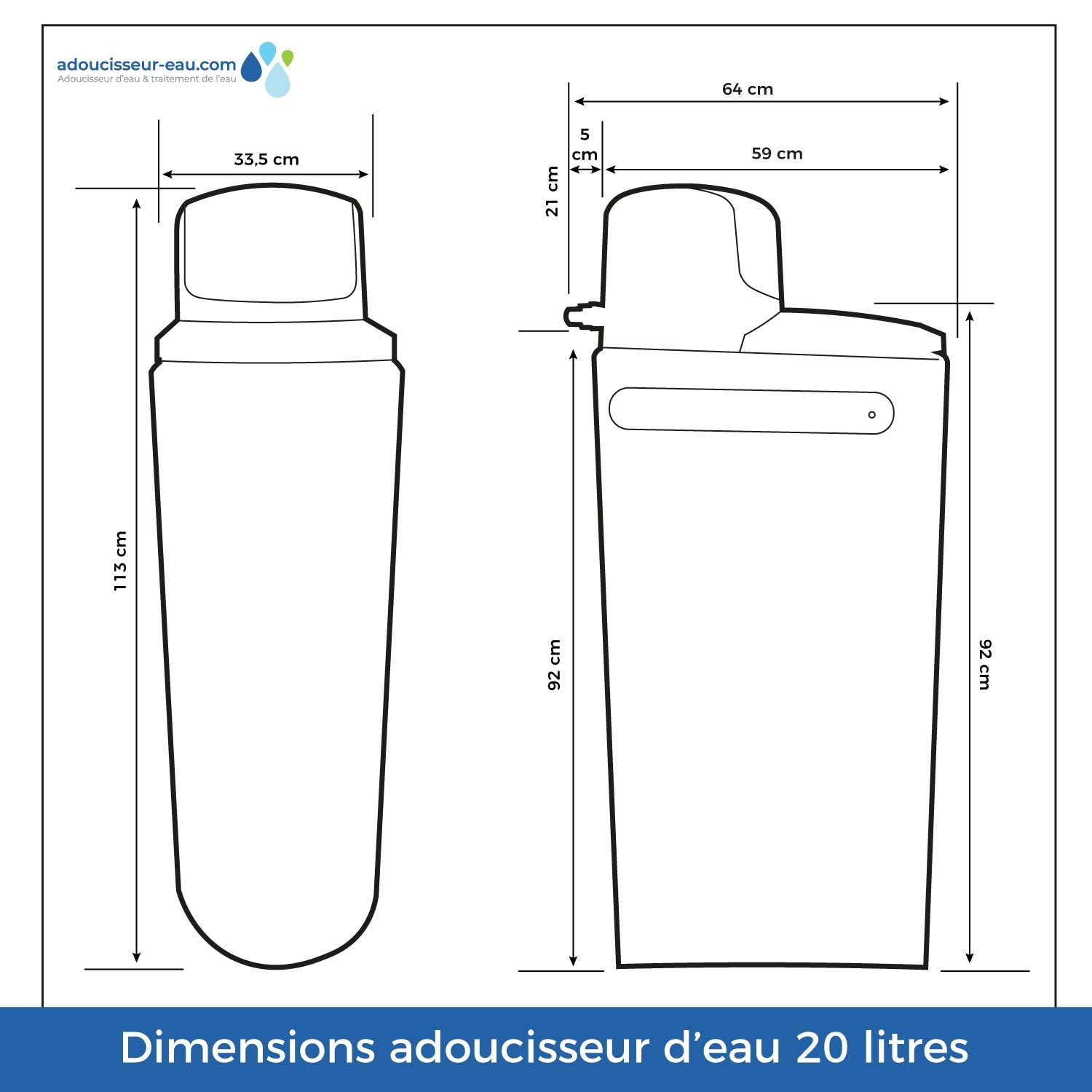 Adoucisseur d'eau 20L Fleck 5800 SXT Monobloc Volumétrique Anti Calcaire Fabrication Française