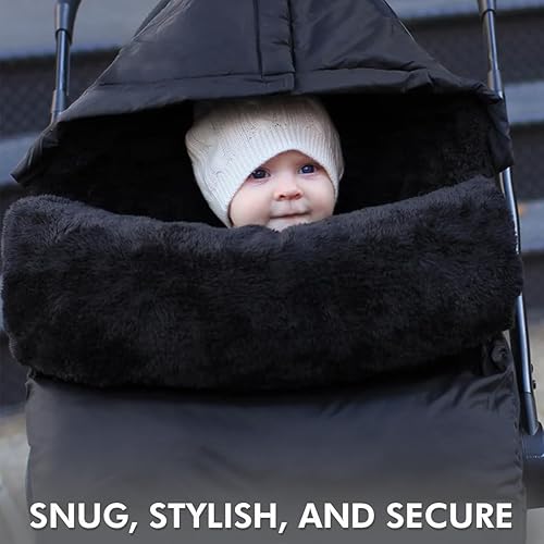 Miniatura 7 de 7AM Enfant - Saco universal para cochecito  Bolsa impermeable de invierno para cochecitos y asientos de coche, microforro polar suave y forro de