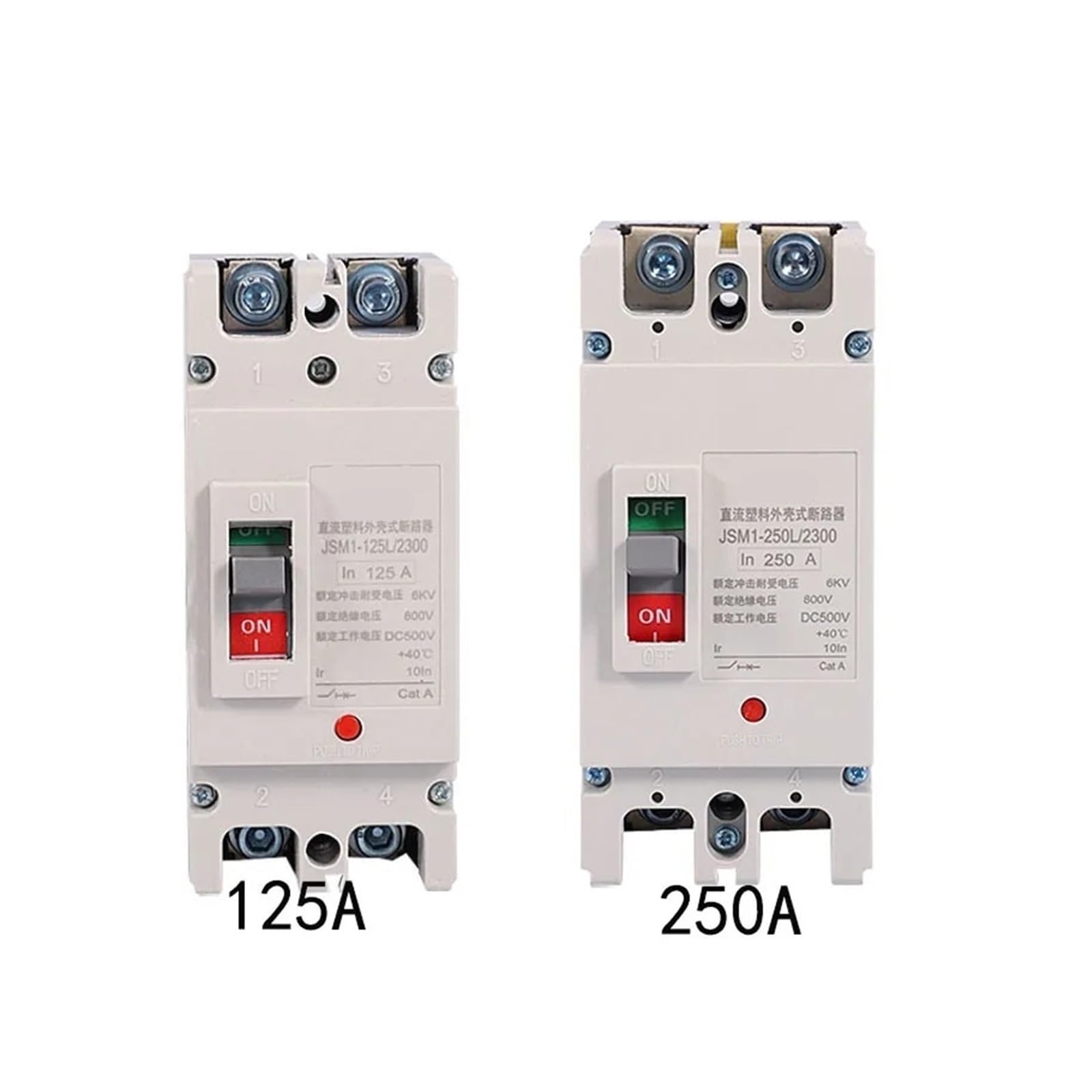 Wyłącznik 2P DC 40A63A80A100A125A160A175A200A225A250A300A Przełącznik powietrza z obudową z tworzywa sztucznego do zasilacza UPS DC 500 V (80A)
