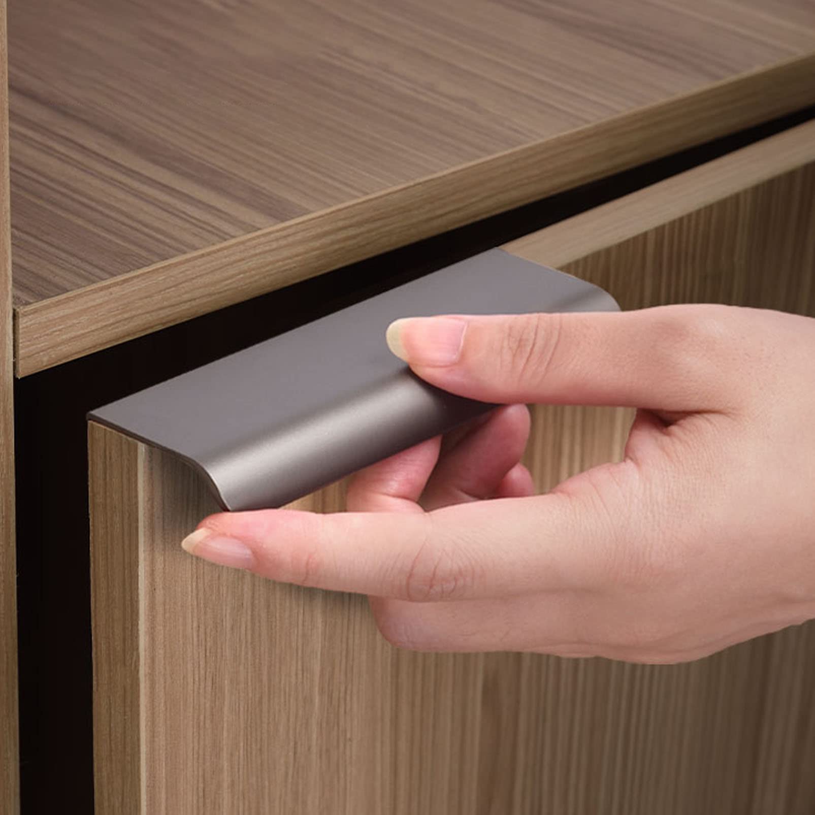 Set van 2 verborgen kast handgrepen meubelgrepen roze aluminium