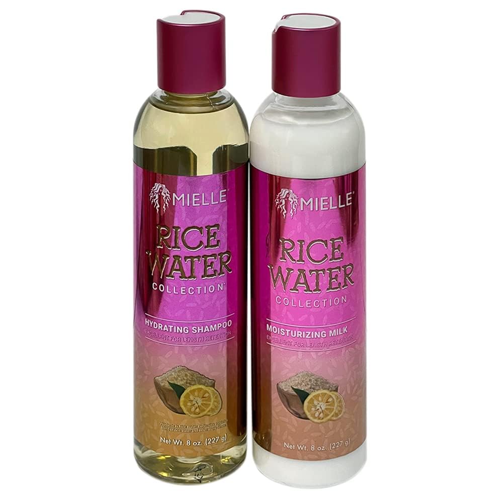 Rice Water Collection - Length Retention For Dry & Damaged Hair Sulfate-Free Shampoo, Moisturizing Milk - Collection Bundle Combo Set 2PCS, 1.0 Ounce