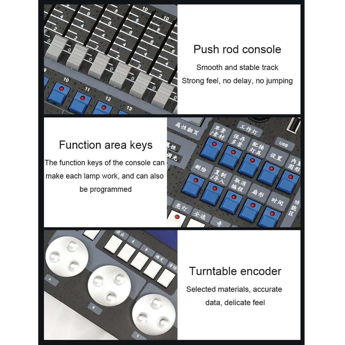 Contrôleur DMX DMX 512 Contrôleur d'éclairage de scène Contrôleur DMX 1024 canaux pour éclairage LED par Lyre Mobile Console d'éclairage Équipement DJ