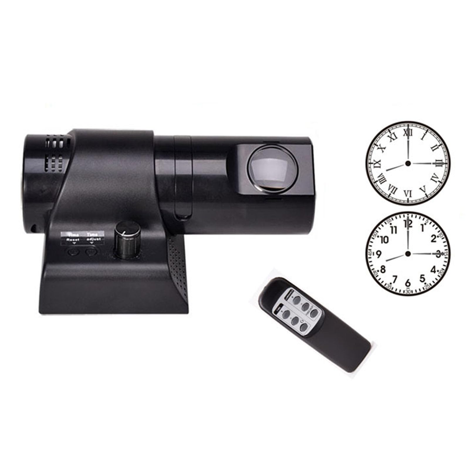 Reloj despertador de proyección para dormitorio con control remoto, pantalla analógica LED, brillo regulable, rotación de 180 grados, números romanos y arábigos