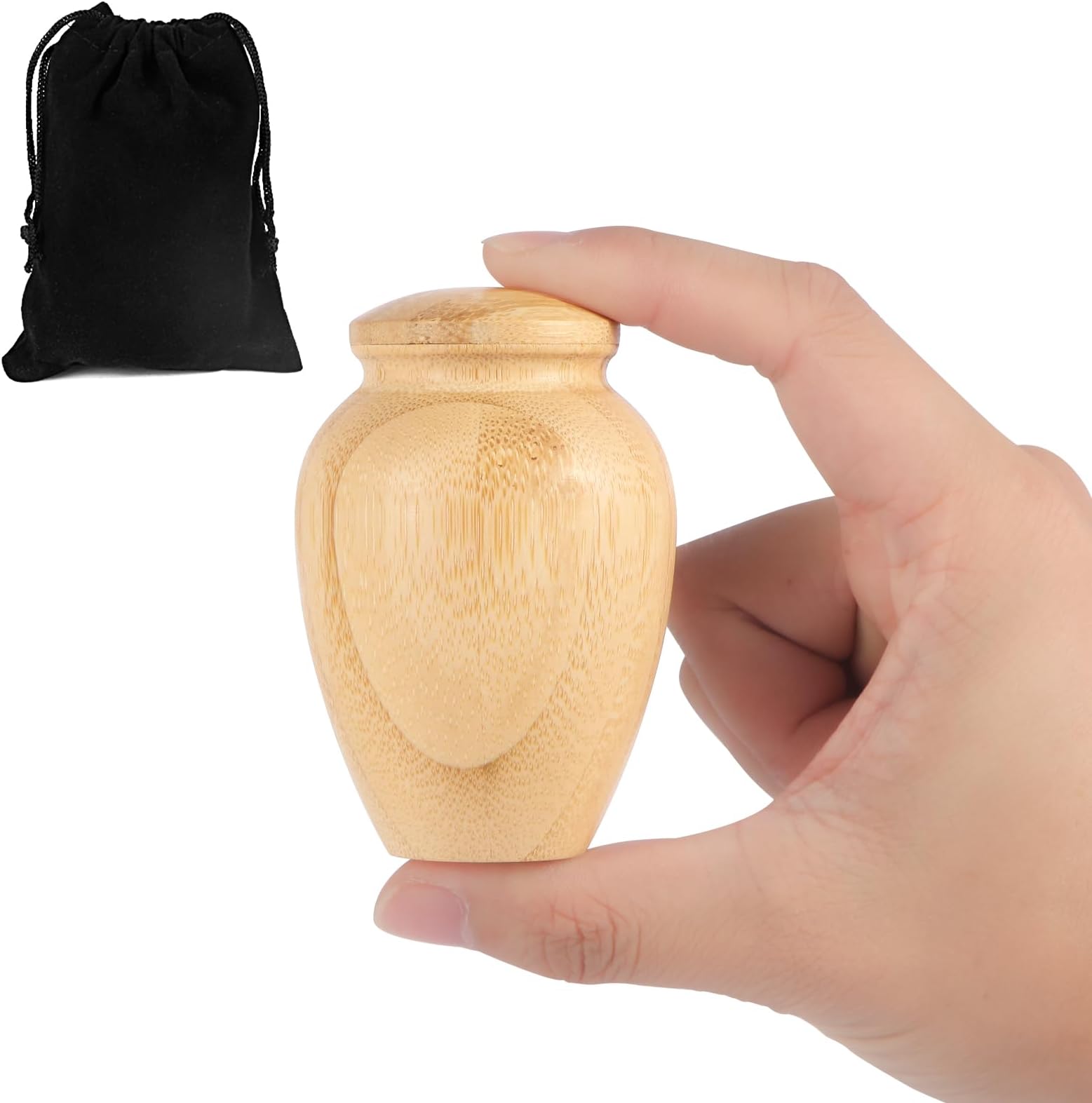 Small Urns for Human Ashes Dad Mom - Beautiful Tiny Keepsake Urns for Pets - Mini Tree of Life Urn Made of Bomboo - Hold 5 Cubic Inches of Ashes (Original)