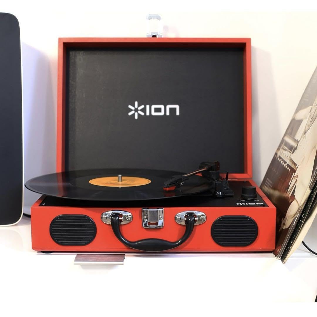 ポータブルレコードプレーヤー スーツケース型 スピーカー内蔵持ち運び