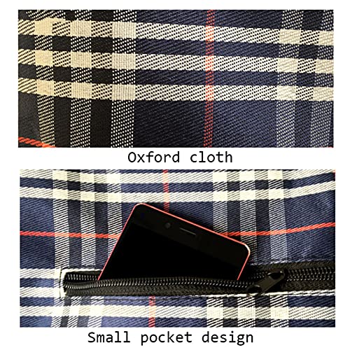 Einkaufstrolley Treppensteiger Einkaufstrolley, blau rot kariert, Einkaufskorb, tragbarer Gepäckwagen, B, – Bild 4