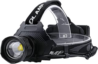 ANDAK LED Rechargeable Headlamp, 90000 Lumens Super Bright with 6 Modes & IPX7 Level Waterproof USB Rechargeable Zoom Headlamp, 90° Adjustable for Outdoor