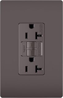 Self-Test Tamper-Resistant Weather-Resistant GFCI Receptacle 20A 125Vac in Brown