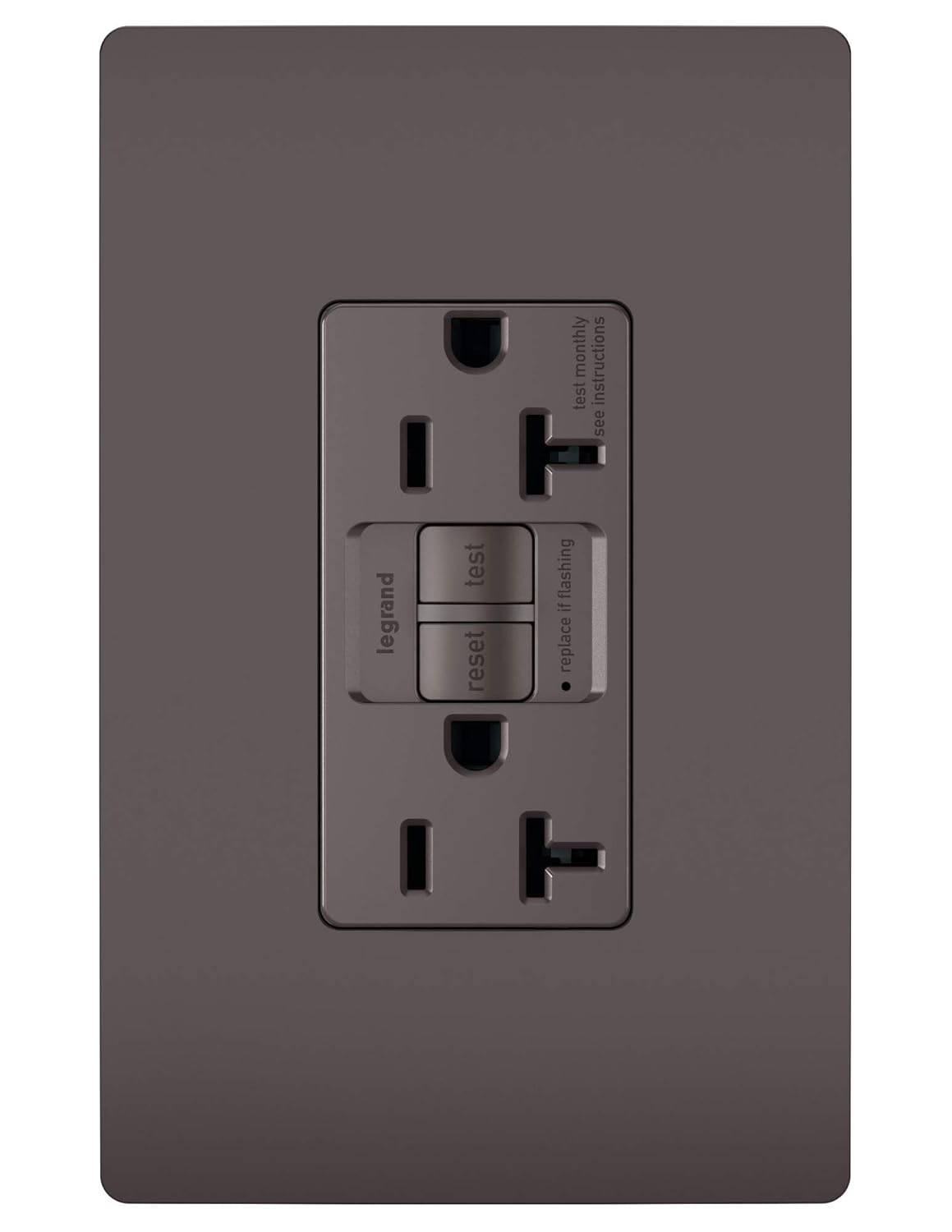 Self-Test Tamper-Resistant Weather-Resistant GFCI Receptacle 20A 125Vac in Brown
