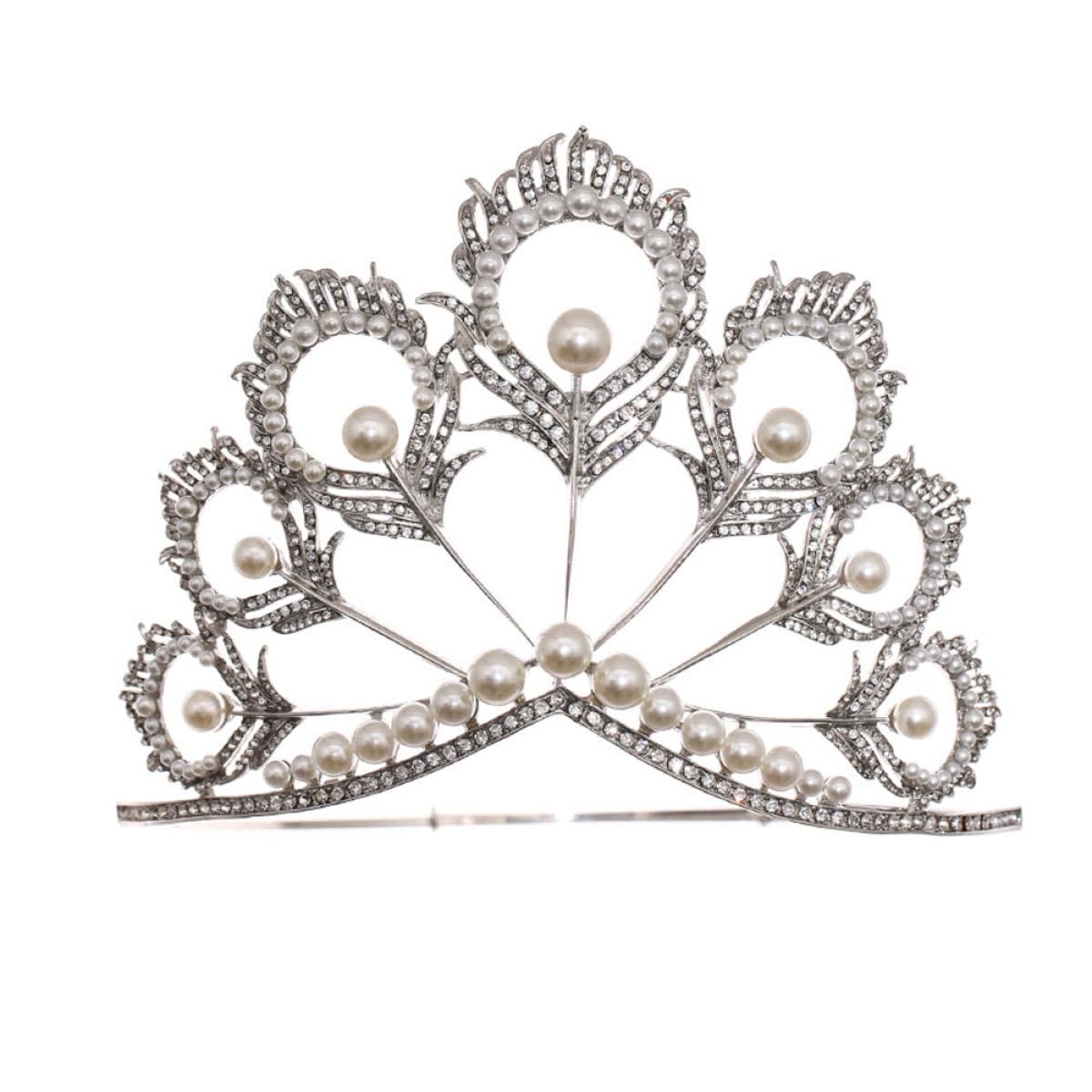 ARTIBETTER Diadema de Perlas de Cristal en Color para Novia, Tocado de Boda Elegante, Accesorio para Pelo de Ceremonias, Fiesta y Eventos Obsequios