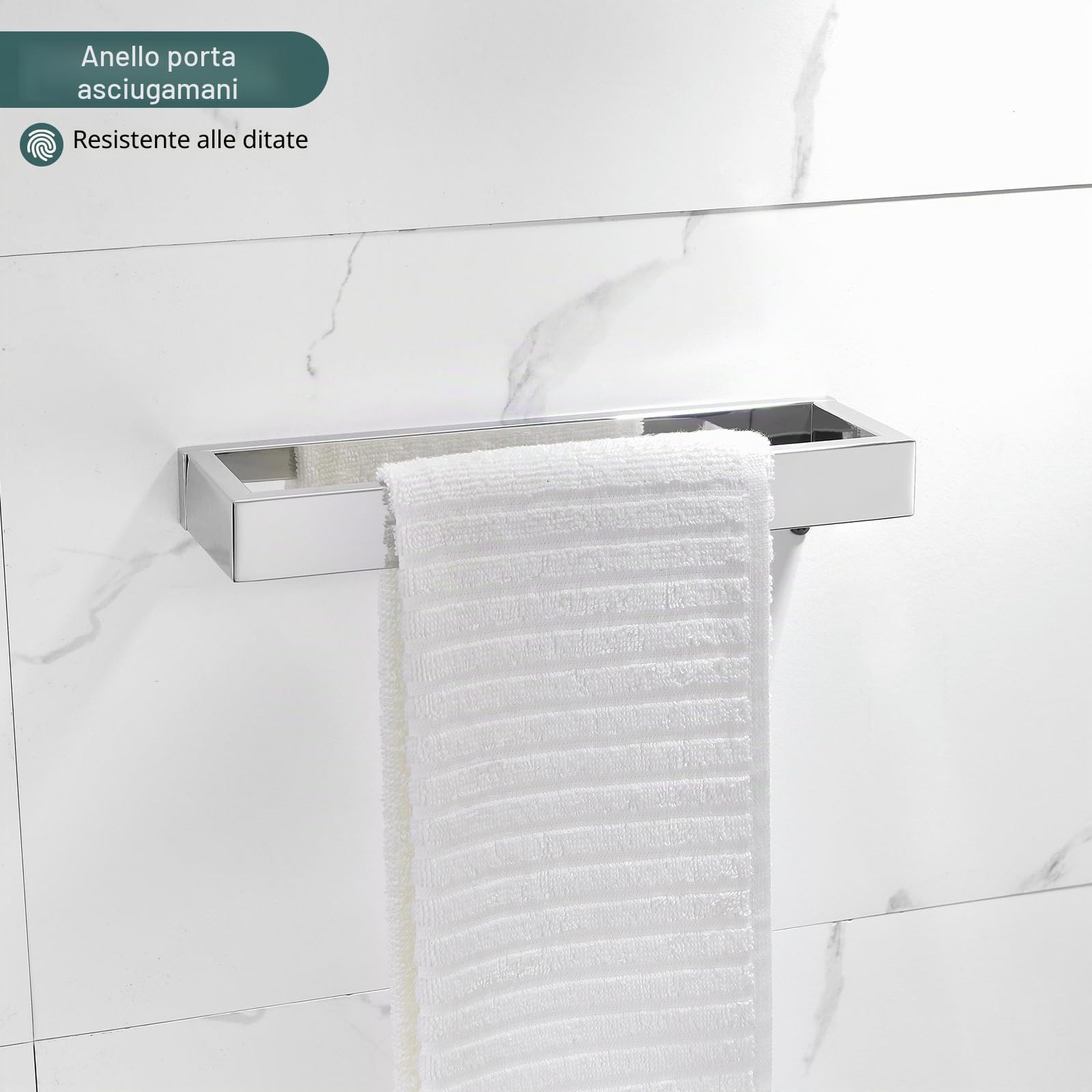 Set di 4 pezzi di accessori per il bagno, set di barre portasciugamani cromate, set di accessori per il bagno in acciaio inox a parete, 60 cm